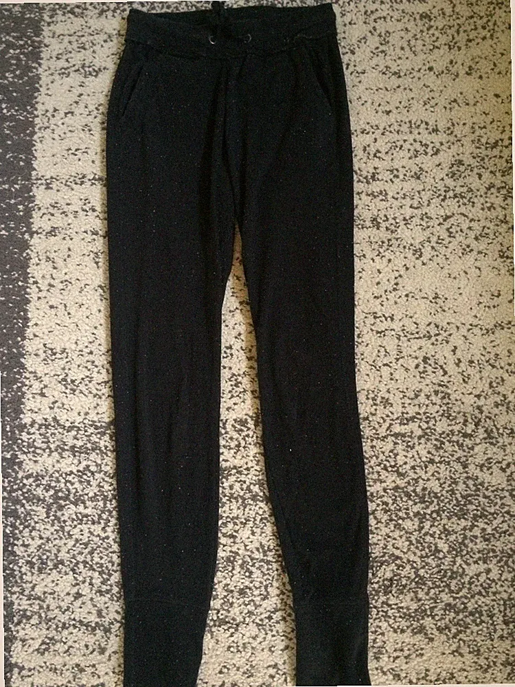 Jogginghose LOGG "H&M" schwarz - weiß gepunktet Gummizugbund für Damen Gr. 34