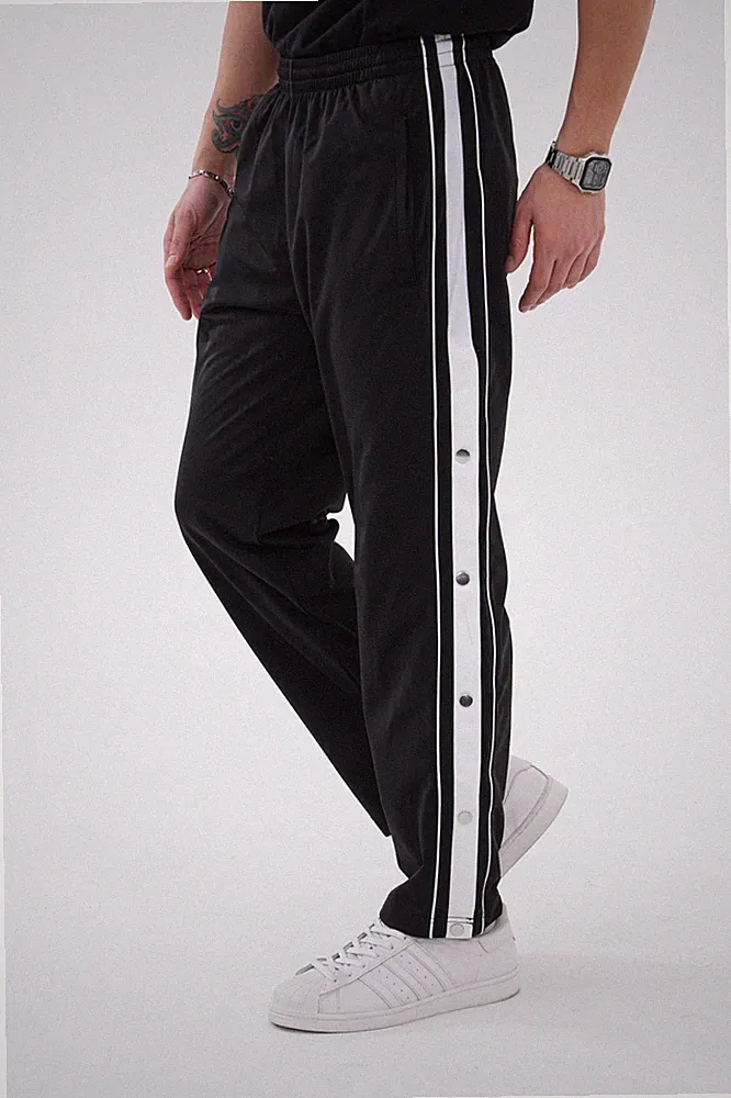 Jogginghose Mit Knöpfen Seitentaschen Stylische Trainingshose Urban Streetwear