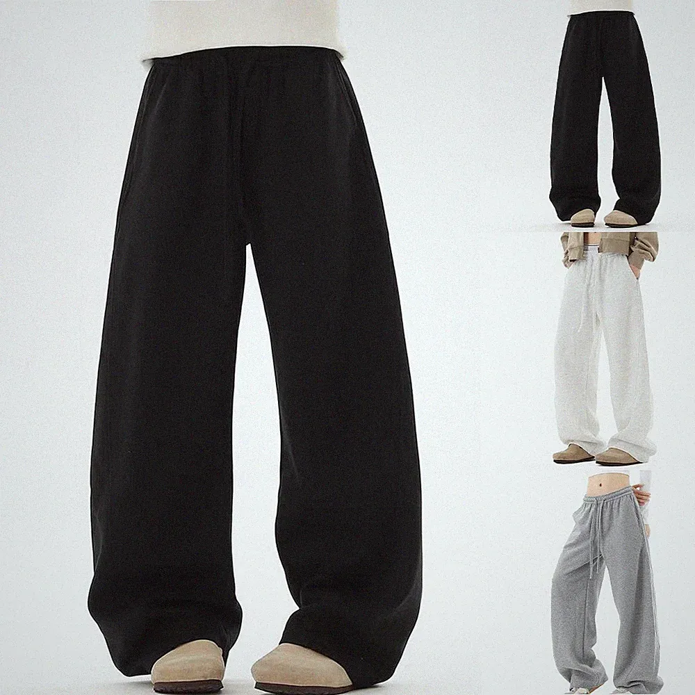 Jogginghose mit weitem Bein und Kordelzug Polyesterstoff gerader Stil