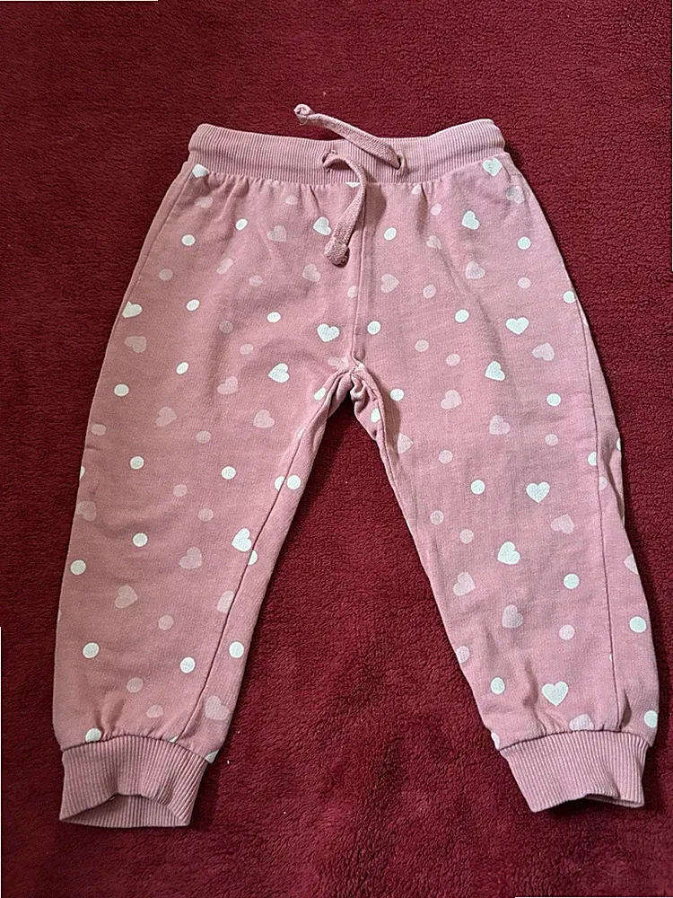 Jogginghose Rosa Herzen Punkte Gr. 74 (80)