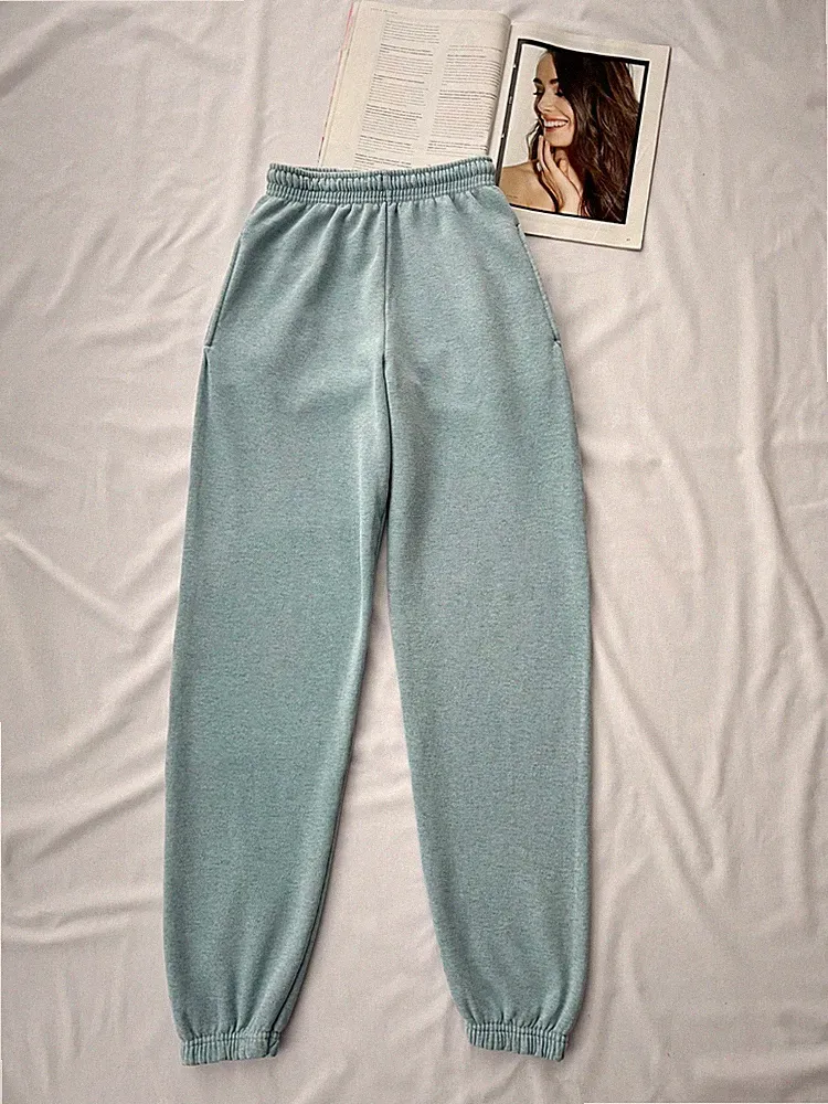 Jogginghose Sweatpants Gr. S 36 / M 38 Hellblau Meliert High Waist Tall