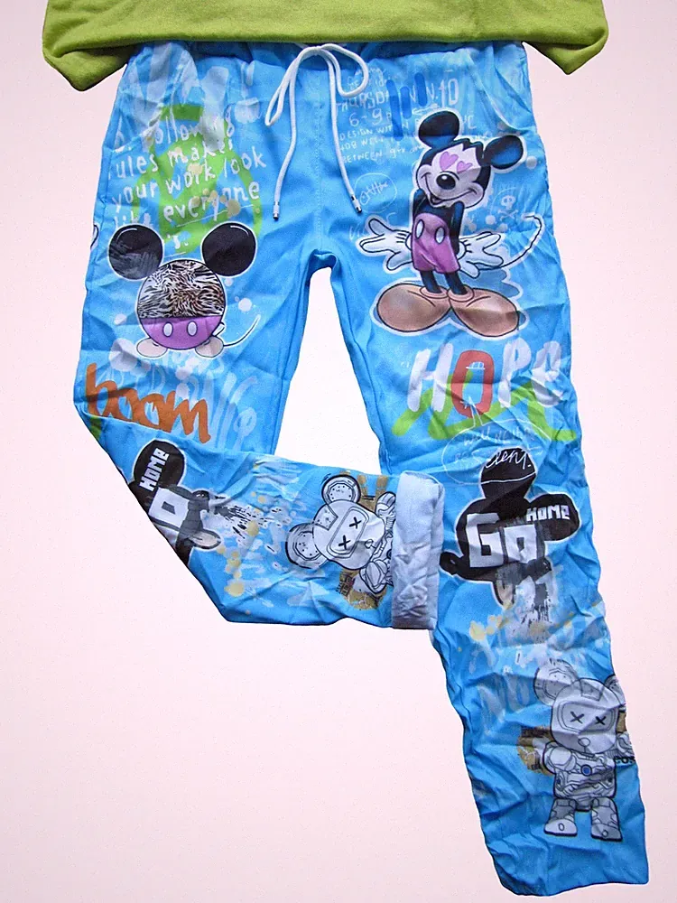 Joggpant Jogpants Jogginghose Hose Taschen LEO HOPE COMIC 36 38 40 42 hell blau
