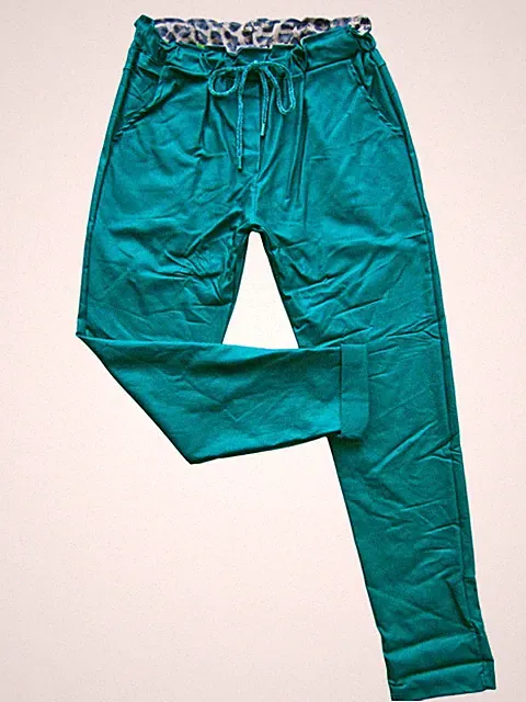 Jogpant Joggpant Jogginghose Hose LEDER OPTIK LEO BUND 36 38 40 42 grün