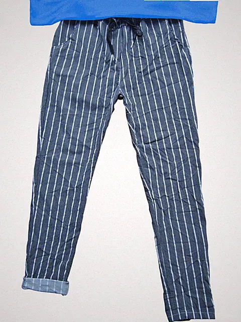 Jogpant Joggpants Hose Jogginghose GESTREIFT Taschen 36 38 40 42 grau woll weiß