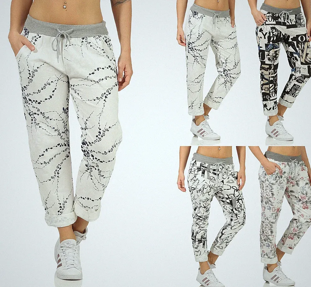 JOGPANTS Damen Sommerhose Stretch - Freizeithose - Baumwolle - Jogginghose 36-44