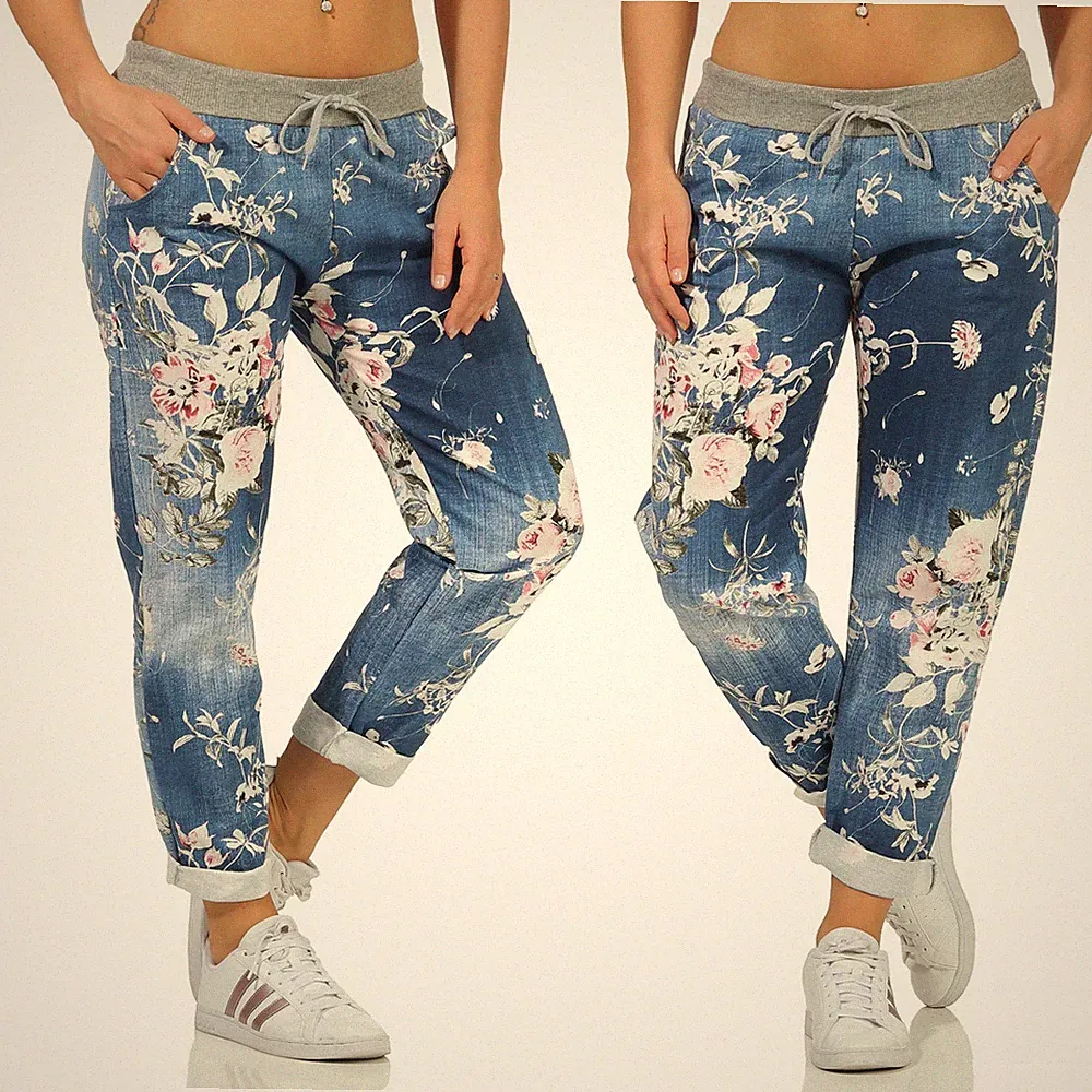 Jogpants Damen Sport- und Freizeit Hose leichte Jogginghose Jeans Optik GR 36-44