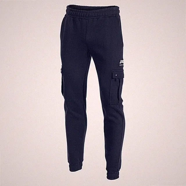 joma herren sweatanzug hose mit taschen beinseite blau