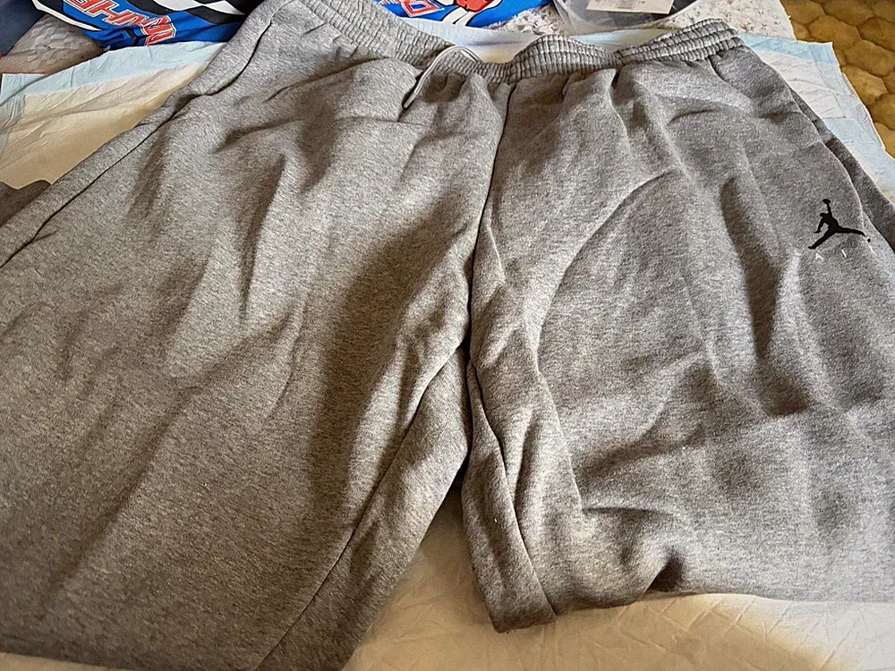 Jordan Jumpman Herren Jogginghose Grau 4XL Übergröße Fleece Bund Taschen