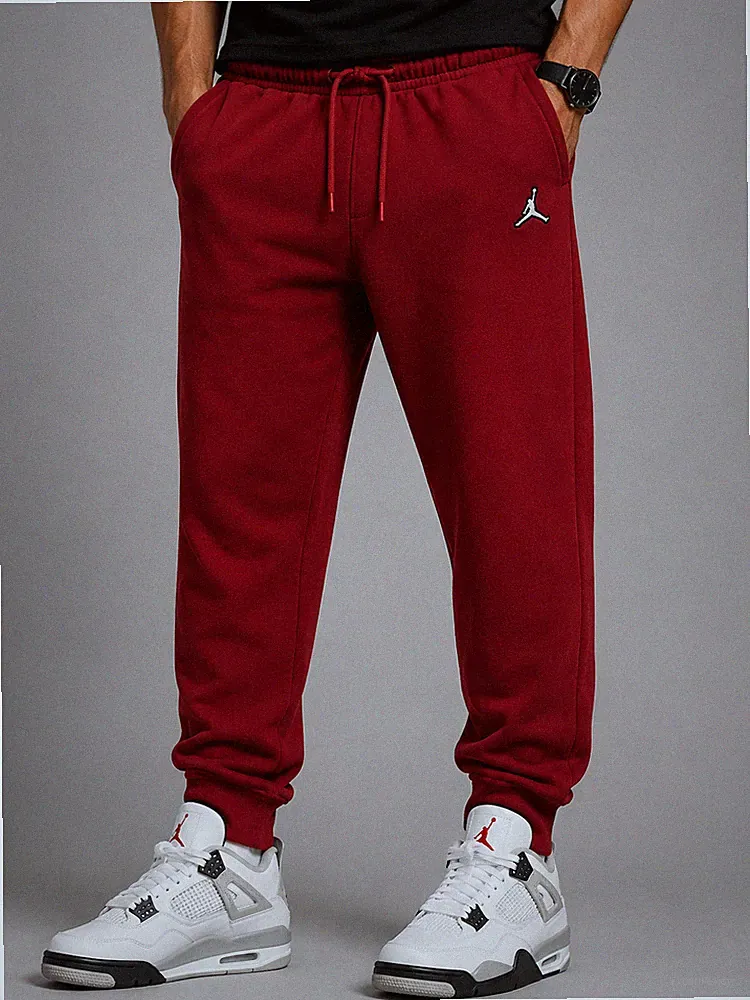 Jordan Jungen Rot Jogger Jogginghose Fleece Kordelzug Größe M Regular