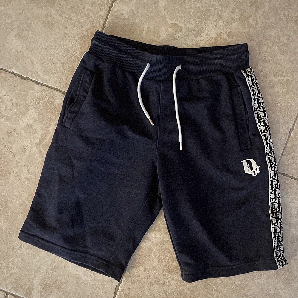 Jungen Herren Sweathose 164 -M Jogging kurze Hose Stretchbund aus Ägypten Blau