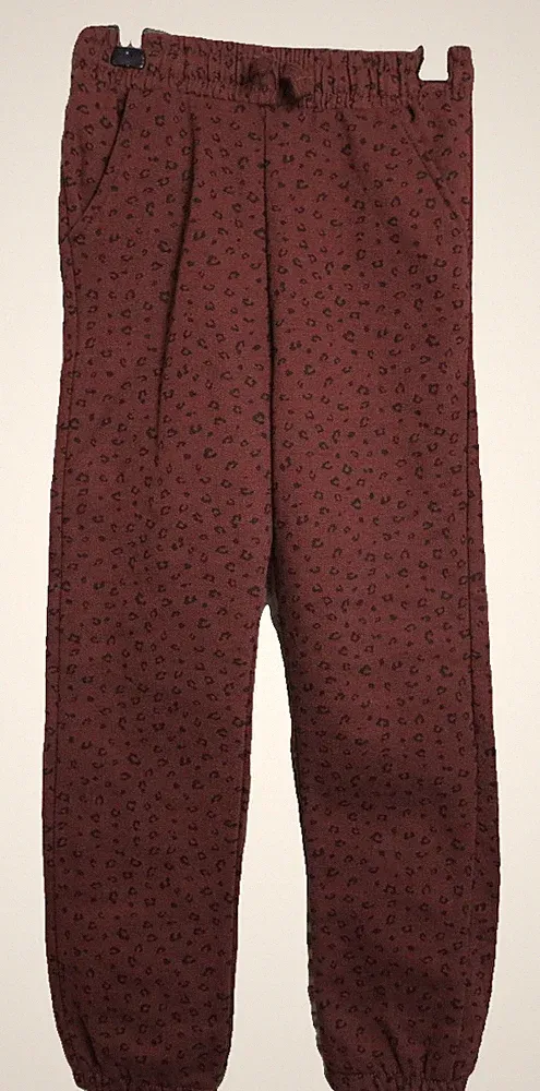 Jungen Jogginghose Hose Freizeithose Braun Gr. 122 gepunktet Rotbraun