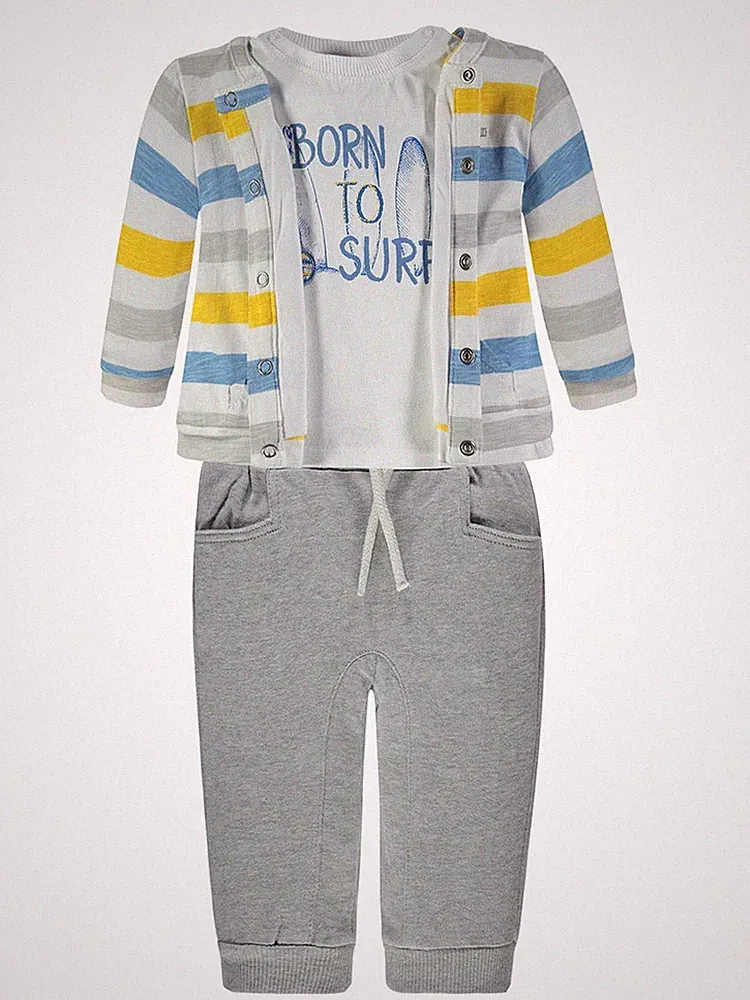 Jungen-Set: Sweatshirt, T-Shirt und Kanz-Jogginghose
