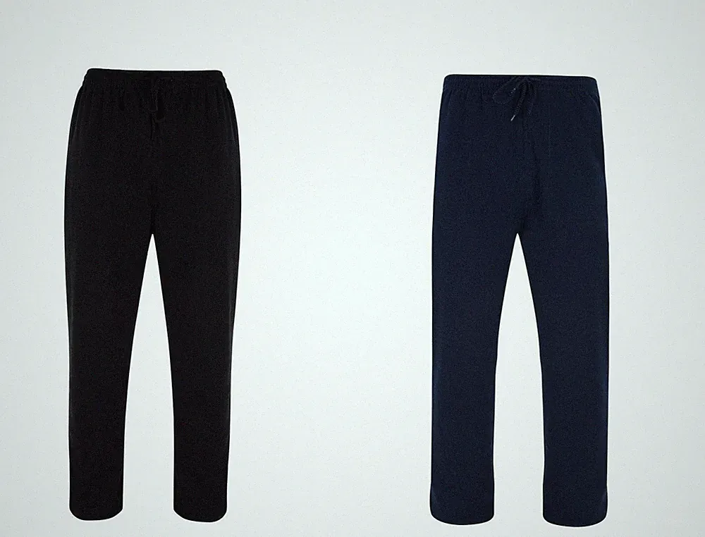 Kam Herren Extra Hoch Fleece Jogging Hose (214) Schwarz & Marineblau