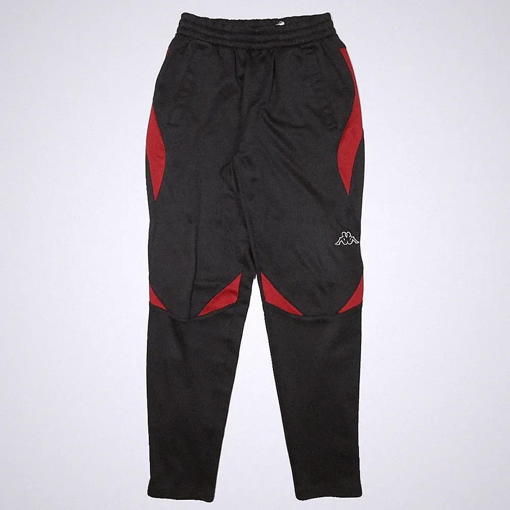 KAPPA Herren Jogginghose Slim Tapered Schwarz Rot S, 22" Taille, 28" Beinlänge