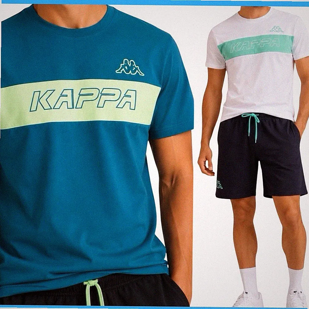 Kappa Herren Sportanzug kurz Sommer Sportanzug Set Baumwolle Shorts XL XXL