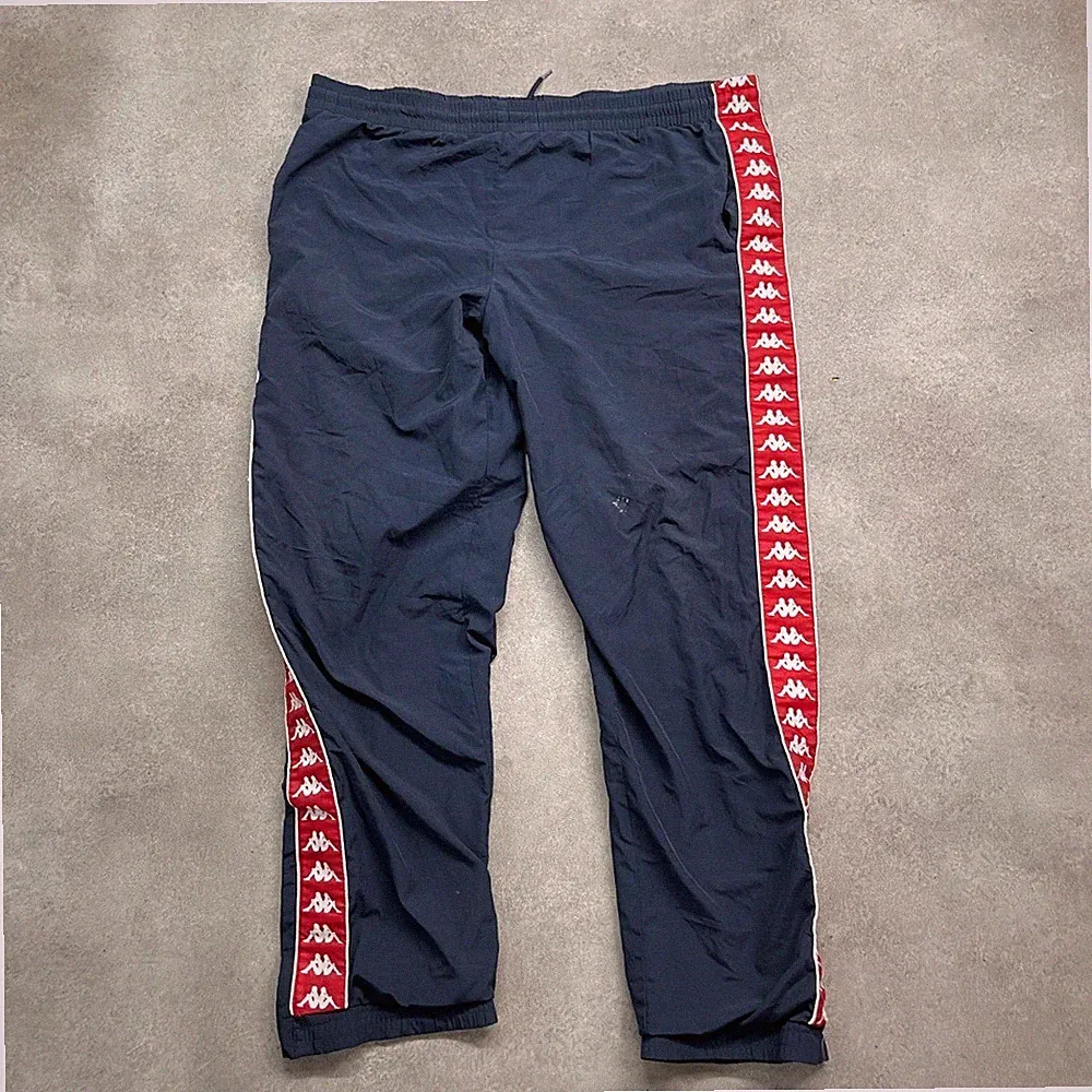Kappa Trainingshose Herren XL gestreift Loose Fit Jogginghose, Navy