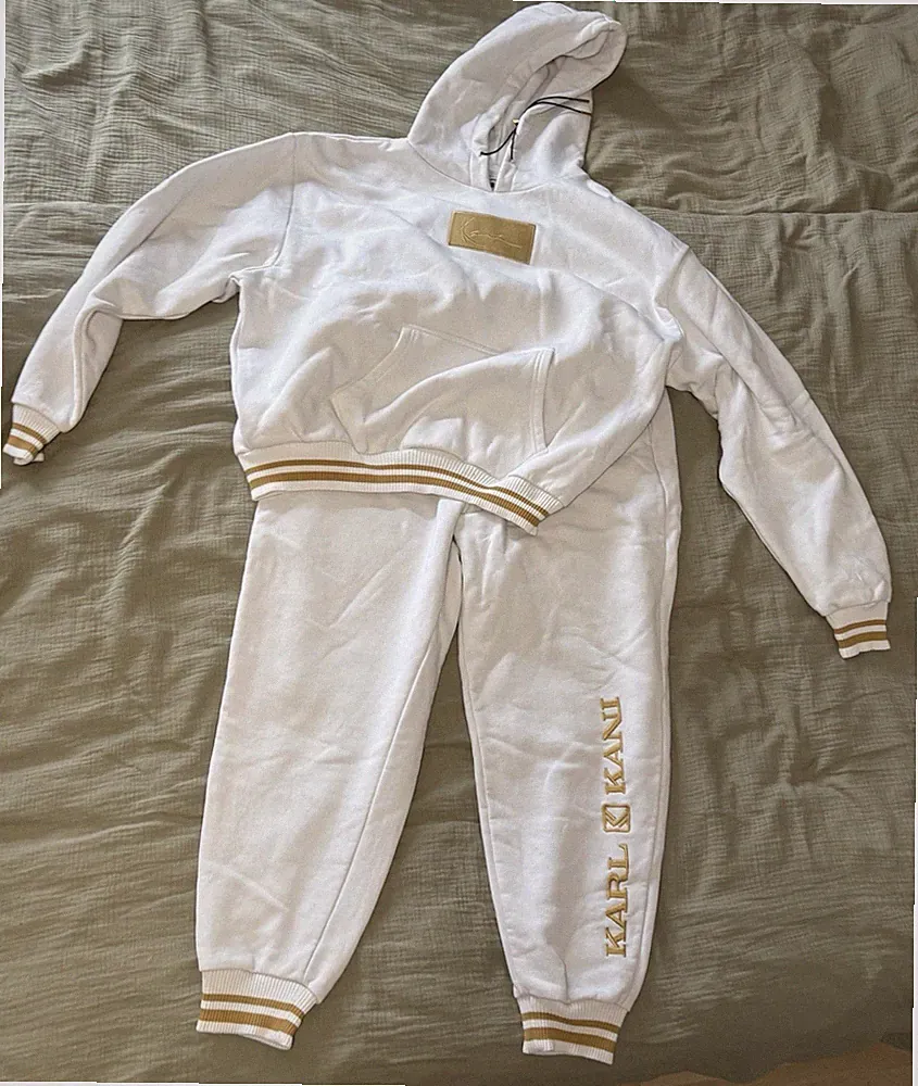 Karl Kani Jogginghose Und Hoodie Jogginganzug Weiß Gold Größe L