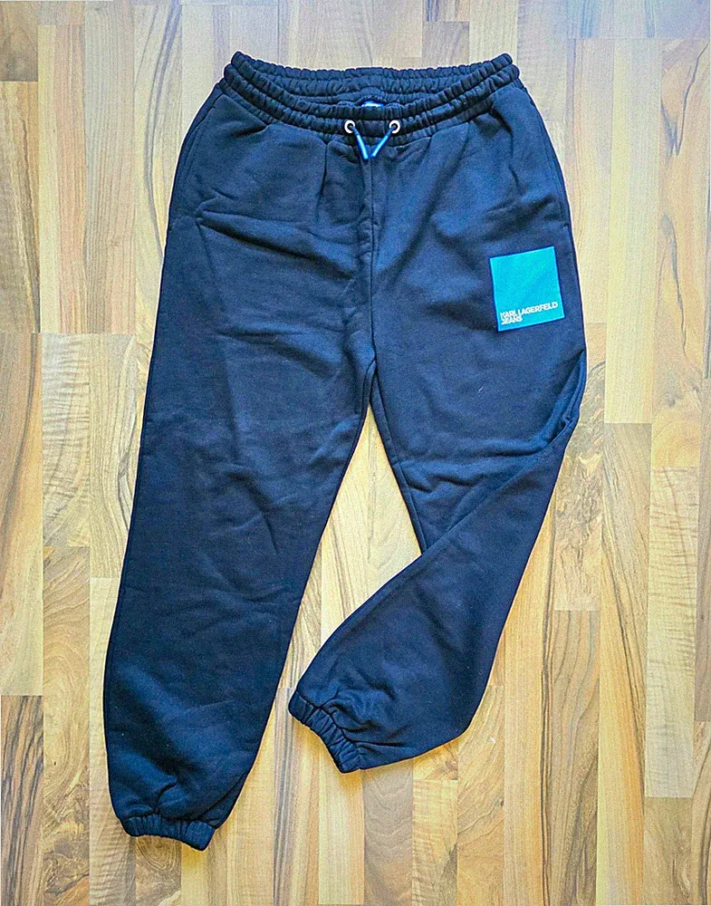 Karl Lagerfeld Jeans Herren Jogginghose Gr. M Schwarz/Blau gefüttert Unisex