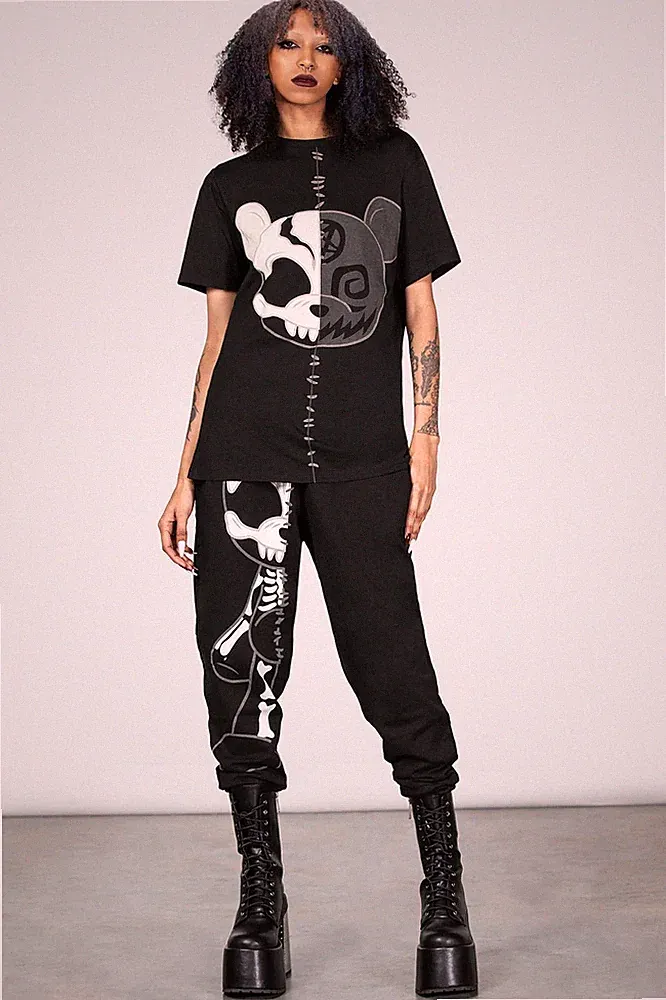 KILLSTAR Jogginghose - Duplexity: Relic Teddybär Skelett Kreeptures Goth Gothic