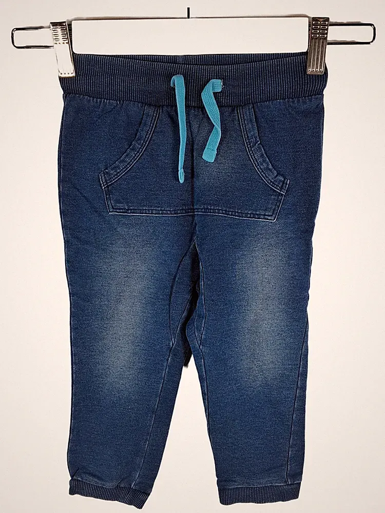 Kinder Jogginghose Jeans-Optik Gr. 86 Blau Baumwolle Jogger