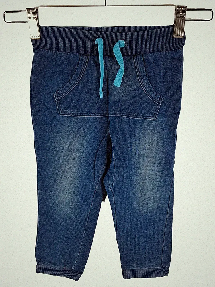 Kinder Jogginghose Jeans-Optik Gr. 86 Blau Baumwolle Jogger