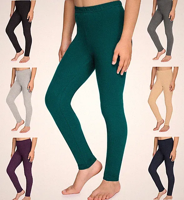 Kinder Mädchen Lange Leggings Leggins aus Baumwolle Blickdicht Sport MS10-225