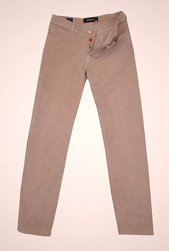 Kiton Beige Cordhose Hose Slim Fit Herren Regular 42 33