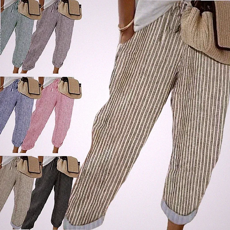 Komfortable Damen-Jogginghose mit Streifen, Sommer-Freizeithose & Fitnesshose