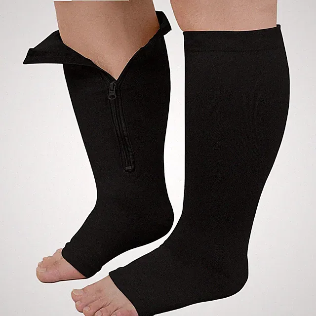 Kompressionsstrümpfe Damen Herren 3XL Reißverschluss Übergröße Flugsocken Thr...