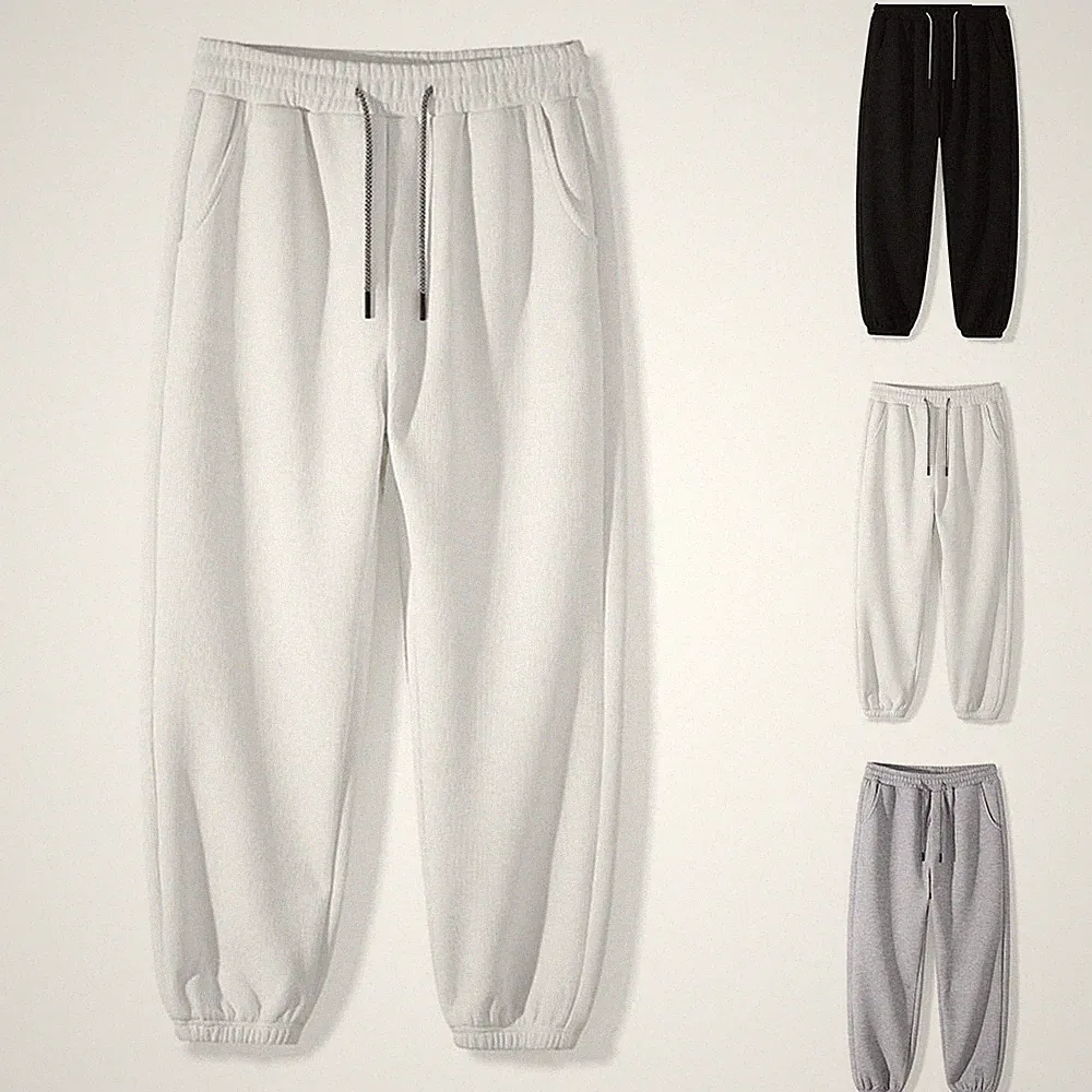 Konvolut Fuß Waffel Jogginghose für Herren Loose Fit Kordelzug Bund Hosen