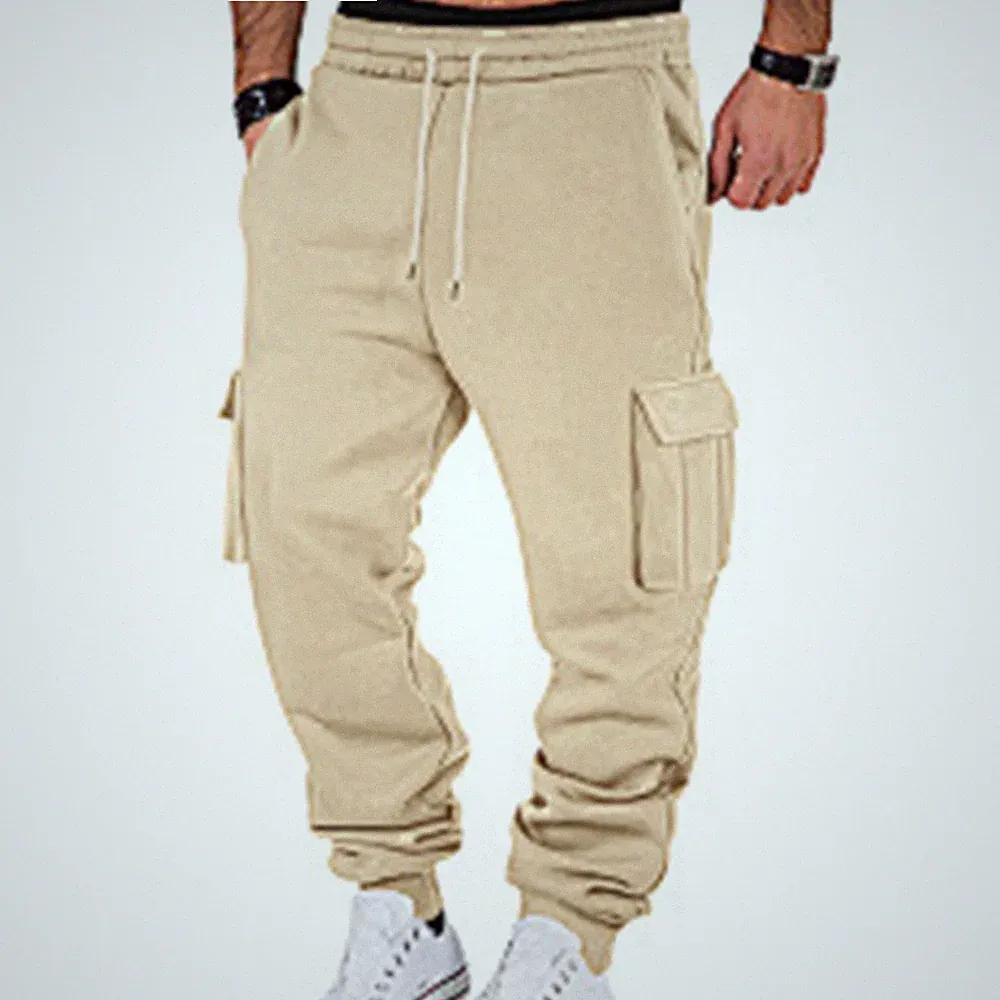 Kordelzugverschluss Fleece gefütterte Hose Herren Jogginghose Gummibund