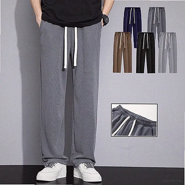 Korean Style Herren Waffel Jogginghose Weites Bein Trainingshose für alle Jahre