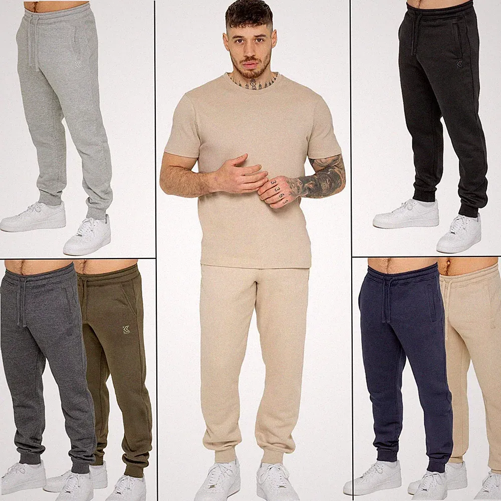 Kruze Herren Jogginghose Freizeit Elastisch Vlies Regular Fit Trainingshose