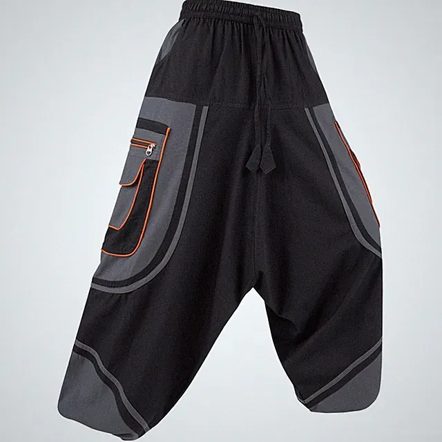 Kunst und Magie Herren Goahose Orientalische Haremshose Pluderhose Hippie Psy