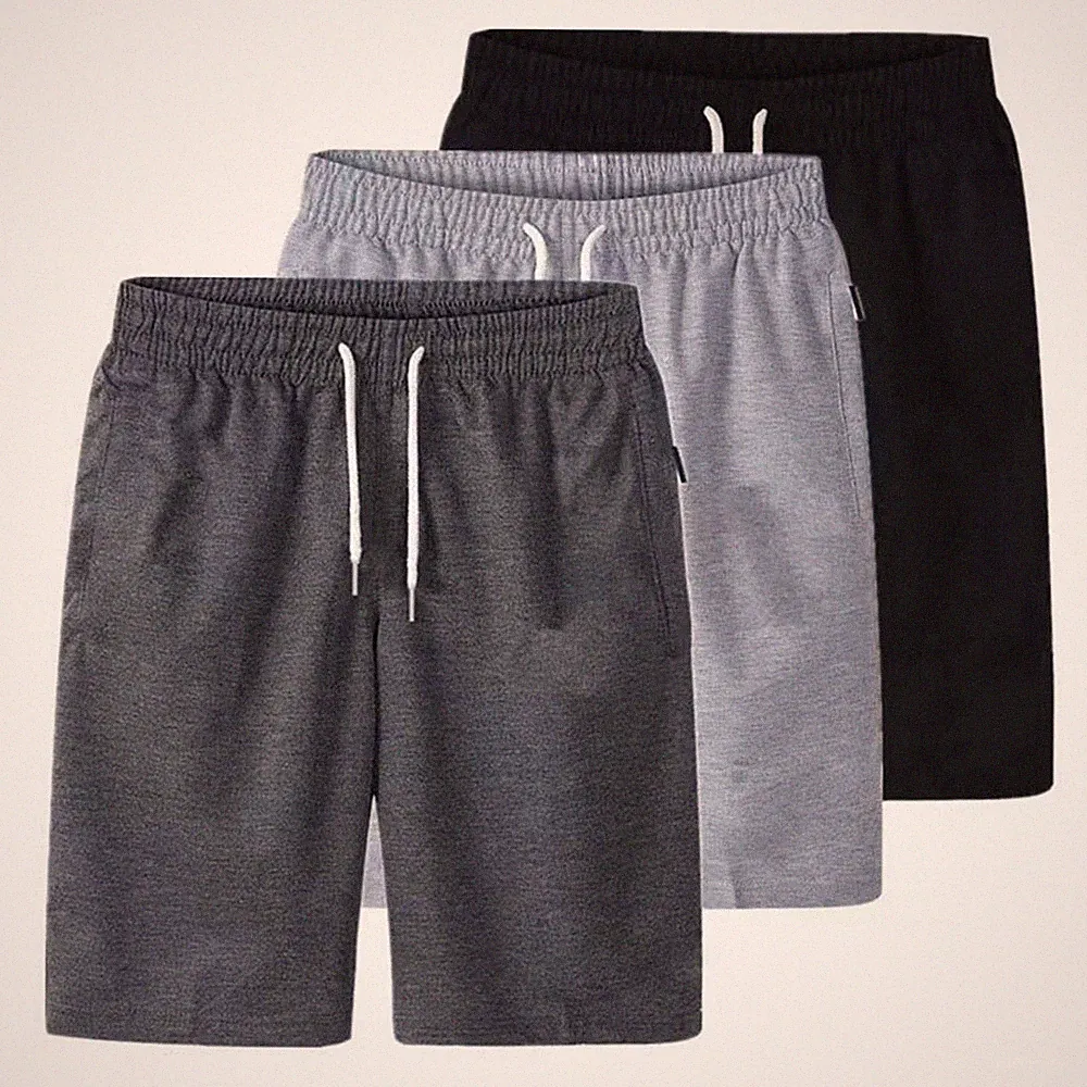 Kurze Herrenhose Elastische Taille Sporthose Jogginghose Jogger Freizeit Z