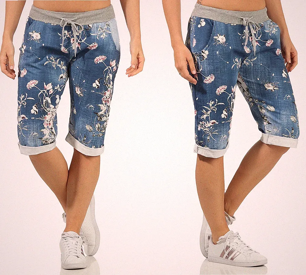 Kurze Hosen Damen 36 38 40 42 44 Bermuda Shorts Jogpants Caprihose Jogginghose