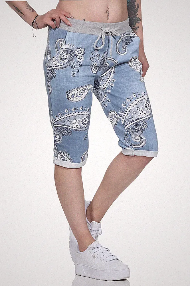 Kurze Hosen Damen Capri Jogginghose 36 38 40 42 44 46 Sporthose luftig Sweathose
