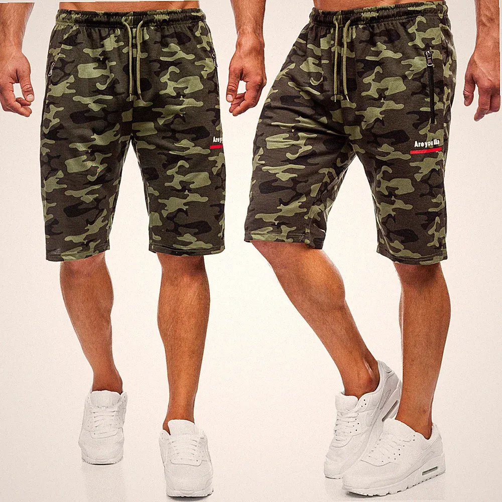 Kurzhose Bermudas Shorts Sporthose Fitness Jogging Camo Kurze Herren BOLF Army