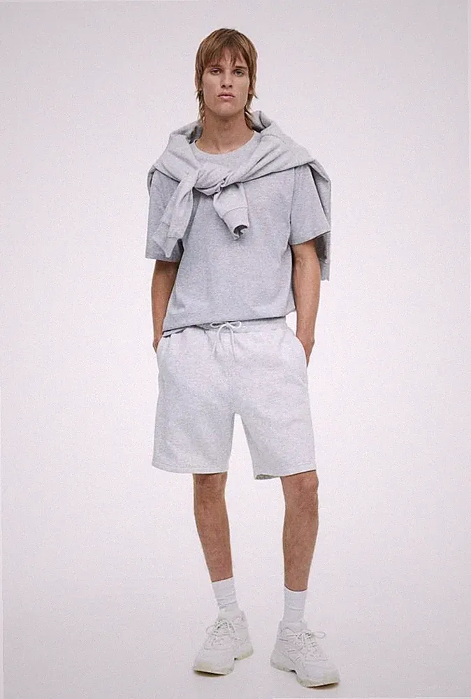 Kurzhose Jogging shorts aus Jersey Grau Herren Größe L
