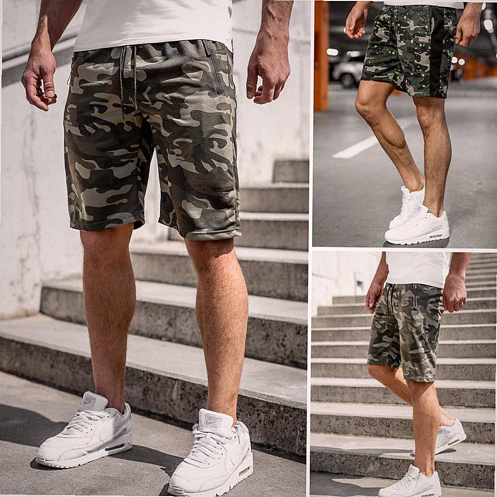 Kurzhose Shorts Jogging Sporthose Bermudas Motiv Men Kurze Herren Mix BOLF Camo