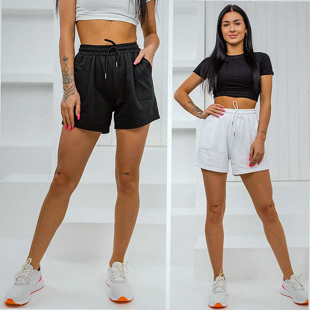 Kurzhose Shorts Sporthose Jogging Basic Slim Fit Kurze Damen BOLF Unifarben