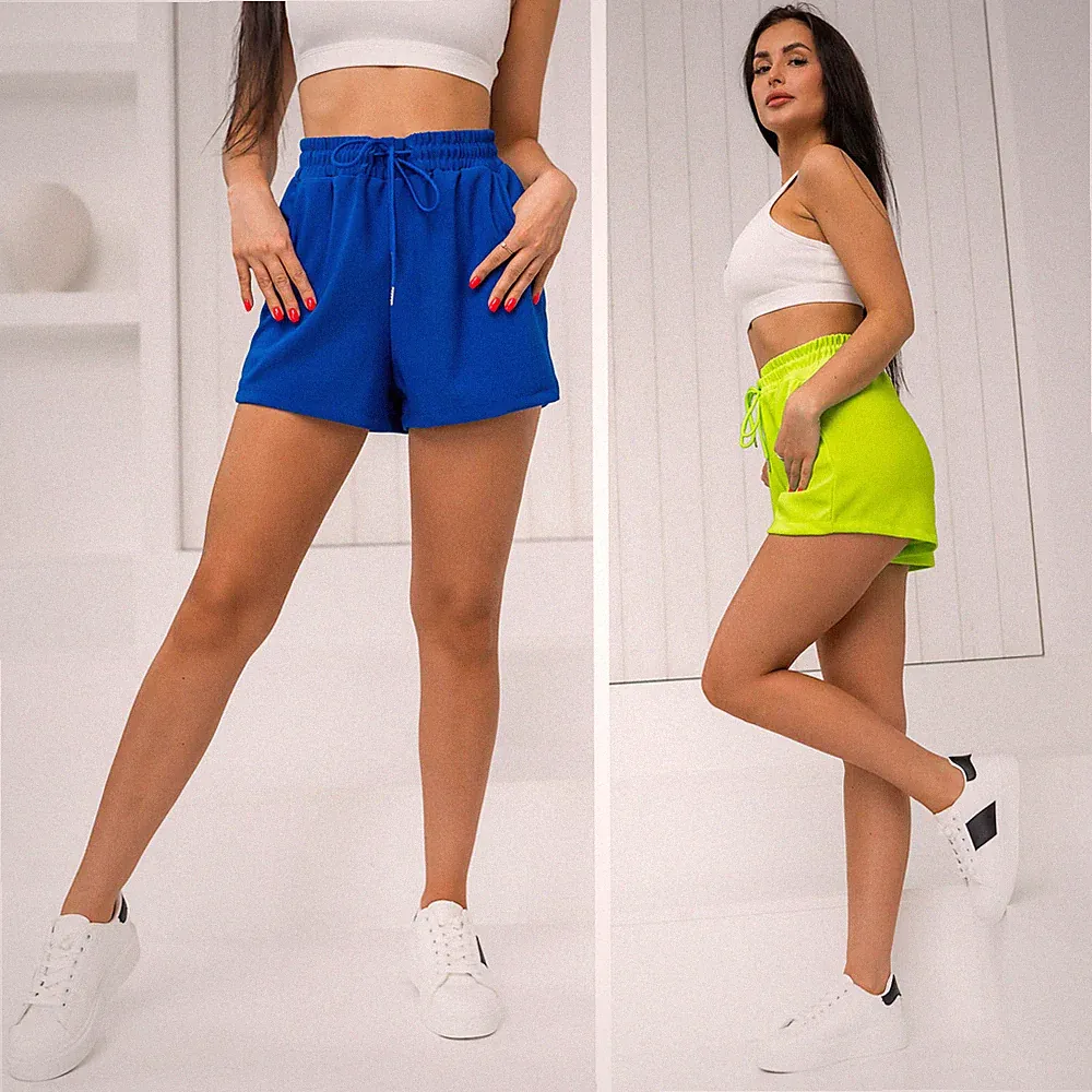 Kurzhose Shorts Sporthose Jogging Basic Unifarben Slim Fit Damen BOLF Kurze
