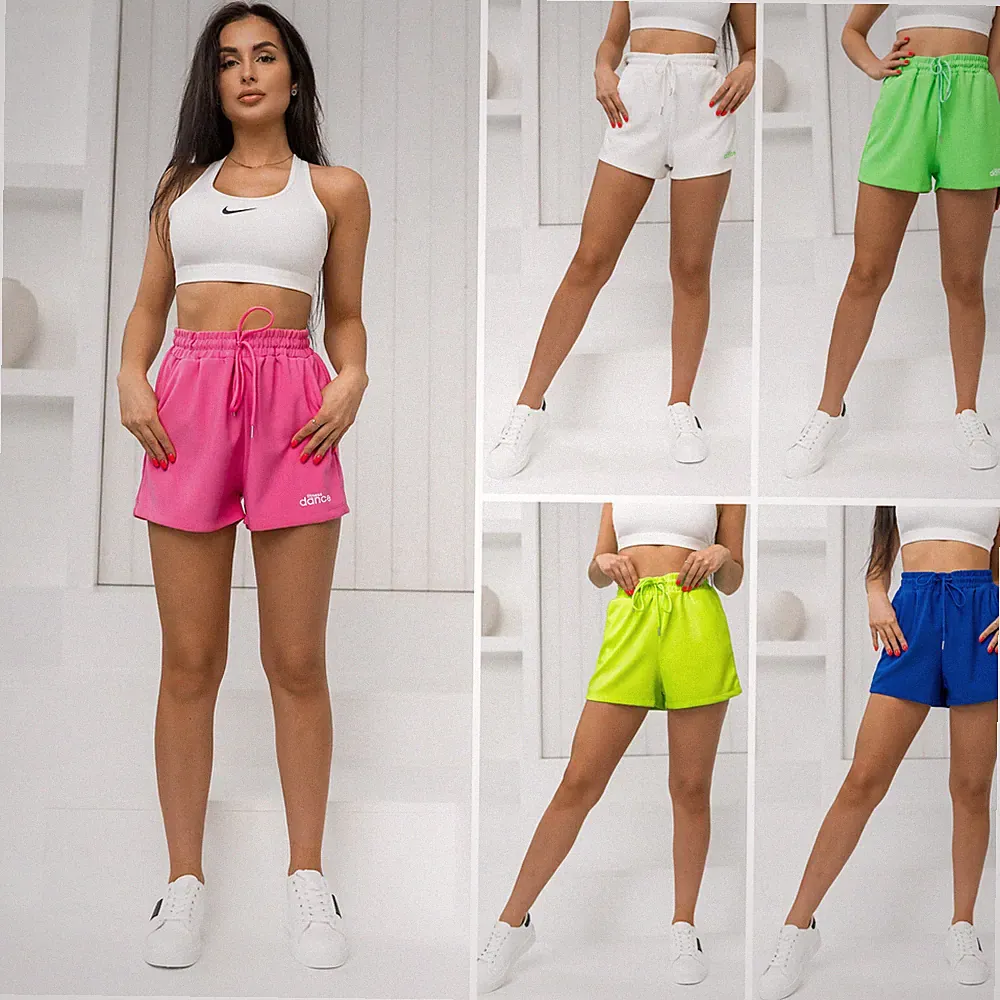 Kurzhose Sporthose Hose Shorts Jogging Basic Slim Fit Damen Mix BOLF Unifarben