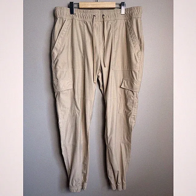 Kyodan Mens Cargo Jogger Pants Beige Tan XL Gorpcore Streetwear Utility Hiking