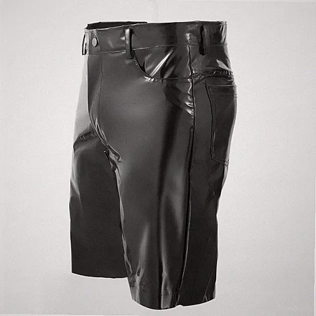 Lackina-kurz Lackgummi Hose im Jeans Style für Ihn , Gr.S-6XL