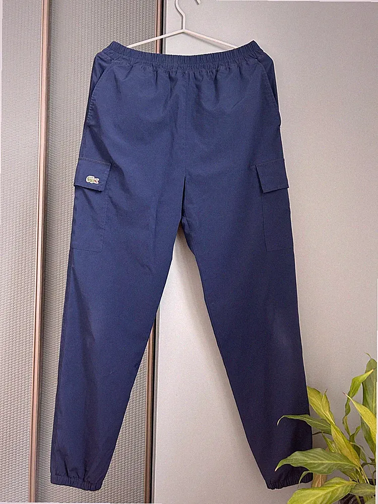 Lacoste Cargo Jogginghose Herren Blau Polyester Mesh Regular Fit S