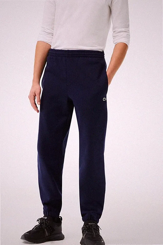 LACOSTE HERREN JOGGINGHOSE AUS GERATZTEM Fleece marineblau (gr.9/4xl) - neu
