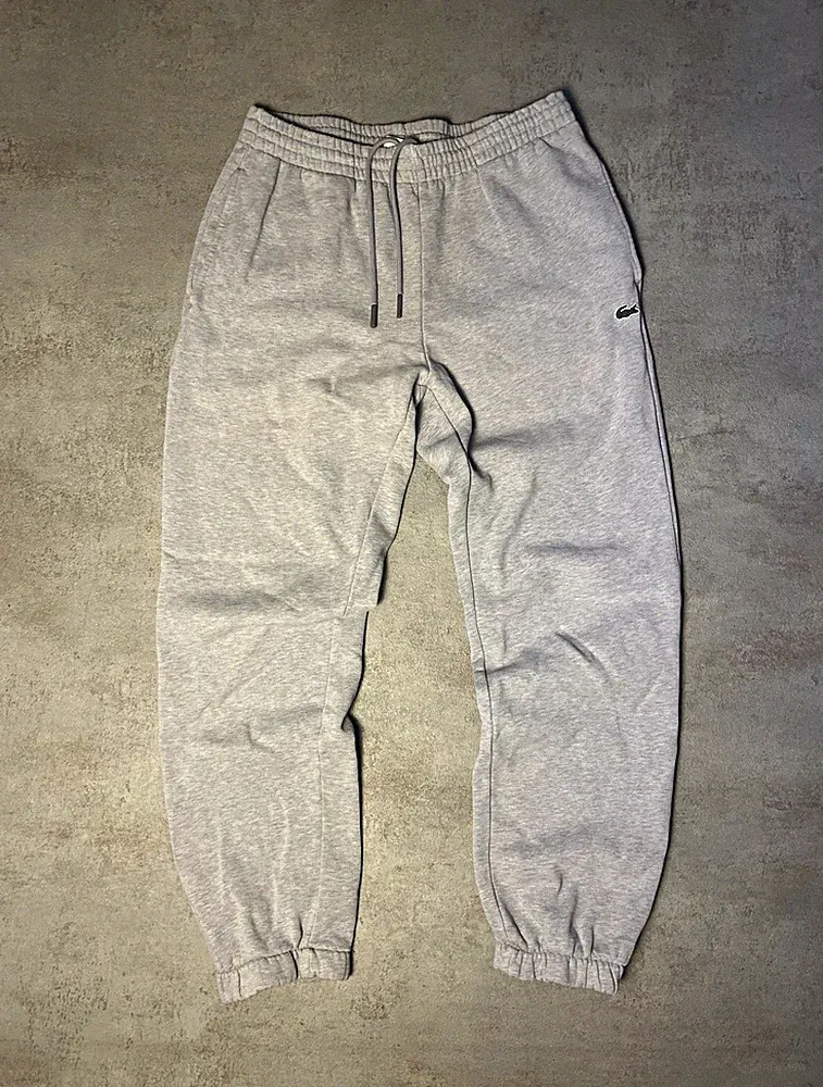 Lacoste Herren Jogginghose Hose Regular Fit Größe L Grau Baumwolle Fleece