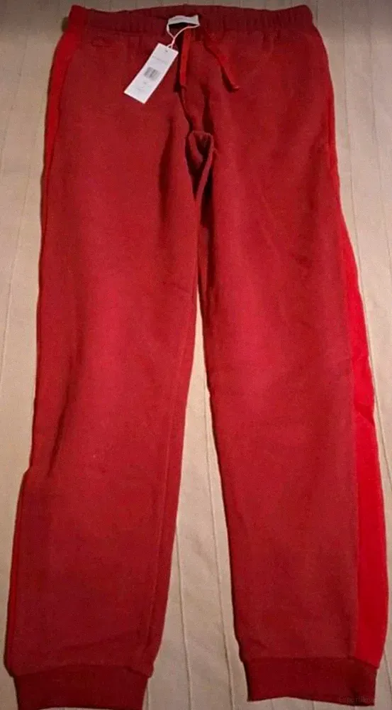 Lacoste Herren Jogginghose Rot Gr. M, elastischer Bund, Bindeverschluss