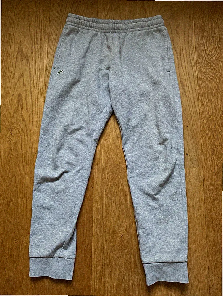 Lacoste Herren Jogginghose Slim Fit grau Baumwolle mit Logo Gr. S